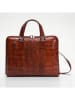 Victor & Hugo Paris Leder-Henkeltasche "Peyton" in Braun - (B)38 x (H)29 x (T)6 cm