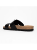 BAYTON Leren slippers "Djone" zwart