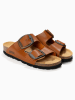 BAYTON Leren slippers "Alicante" lichtbruin