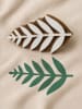 Samimi Blockdruck-Stempel ''Leaf'' in Natur/ Weiß - (L)10 x (B)6 cm