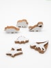 Samimi 6-delige set: blokstempels "Dinos" naturel/wit - (L)5 x (B)4 cm