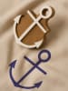 Samimi Blockdruck-Stempel ''Anchor'' in Natur/ Weiß - (L)9 x (B)12 cm