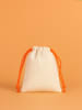Samimi 10er-Set: Stoffbeutel in Beige/ Orange - (L)13 x (B)10 cm