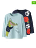 name it 2er-Set: Longsleeves "Kingston" in Hellblau/ Dunkelblau
