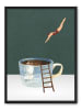 poster lab Ingelijste kunstdruk "Jump to the coffe"