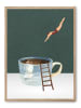 poster lab Druk artystyczny "Jump to the coffe" w ramce