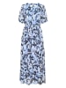 Kaffe Kleid in Hellblau/ Schwarz/ Weiß