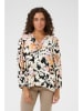 CULTURE Blouse zwart/crème/abrikooskleurig