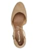 Tamaris Leder-Keilpumps in Beige