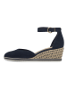 Tamaris Leder-Keilpumps in Dunkelblau