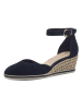 Tamaris Leder-Keilpumps in Dunkelblau