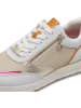 Tamaris Sneakers in Weiß/ Beige/ Gold
