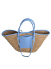 BLE Shopper bag w kolorze niebiesko-jasnobrązowym - 53 x 30 cm