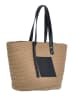 BLE Shopper bag w kolorze jasnobrązowo-czarnym - 47 x 27 cm