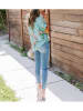 LA Angels Bluse in Hellblau/ Orange/ Grün