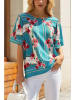 LA Angels Blouse turquoise/roze/crème