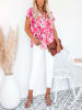 LA Angels Bluse in Weiß/ Pink