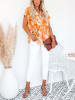 LA Angels Bluse in Weiß/ Orange