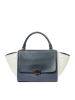 Celine Leder-Henkeltasche in Creme/ Dunkelblau - (B)27 x (H)21 x (T)15 cm
