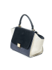 Celine Leder-Henkeltasche in Creme/ Dunkelblau - (B)27 x (H)21 x (T)15 cm