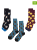 Happy Socks Skarpety (3 pary) w kolorze fioletowo-niebiesko-czarnym