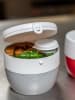 koziol Salatbox ''Bentobox L'' in Weiß/ Rot - (B)13,5 x (H)13 x (T)14,2 cm