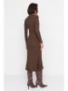 trendyol Sukienka dzianinowa w kolorze brązowym