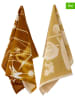 Bloomingville 2-delige set: theedoeken "Celleste" bruin/geel - (L)70 x (B)45 cm