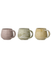 Bloomingville 3er-Set: Tassen "Palma" in Grün/ Grau/ Gelb - (H)8,5 x  Ø 9 cm