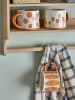 Bloomingville 3er-Set: Tassen "Linora" in Hellbraun - (H)8,5 x  Ø 11 cm
