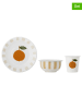 Bloomingville 3tlg. Kindergeschirr-Set in Orange/ Beige/ Weiß