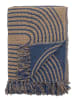 Bloomingville Pled "Tiffanie" w kolorze niebiesko-brązowym - 160 x 130 cm