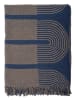 Bloomingville Plaid "Tiffanie" in Blau/ Braun - (L)160 x (B)130 cm