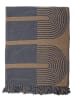Bloomingville Plaid "Tiffanie" in Blau/ Braun - (L)160 x (B)130 cm