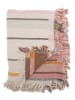 Bloomingville Plaid "Toscana" crème/lichtroze - (L)160 x (B)130 cm