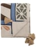 Bloomingville Plaid "Rudaur" blauw/crème - (L)160 x (B)130 cm