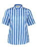 Eterna Blouse - regular fit - blauw/wit