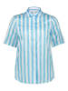 Eterna Blouse - regular fit - turquoise/wit