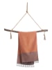 Samimi Hamamtuch "Sahara" in Orange/ Grau - (L)180 x (B)100 cm
