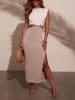 Milan Kiss Kleid in Beige/ Creme