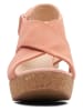Clarks Leren haksandalen lichtroze