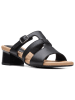 Clarks Leren slippers "Desirae Palm" zwart