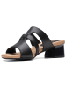 Clarks Leren slippers "Desirae Palm" zwart