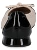 Caprice Leren ballerina's crème/zwart