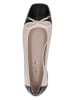 Caprice Leder-Ballerinas in Creme/ Schwarz