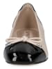 Caprice Leren ballerina's crème/zwart