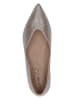 Caprice Leder-Ballerinas in Taupe