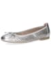Caprice Leren ballerina's zilverkleurig