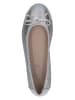 Caprice Leren ballerina's zilverkleurig