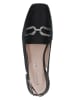 Caprice Leder-Slingballerinas in Schwarz